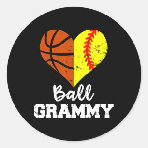 Ll Grammy Heart Funny Softll Sketll Grammy  Classic Round Sticker