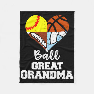 Ll Great Grandma Footll Softll Sketll Volleyll  Fleece Blanket