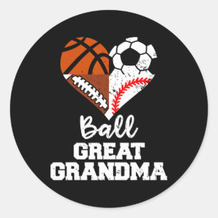 Ll Great Grandma Soccer Footll Sell Sketll Classic Round Sticker