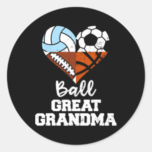 Ll Great Grandma Soccer Footll Sketll Volleyll  Classic Round Sticker