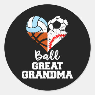 Ll Great Grandma Soccer Sell Sketll Volleyll Classic Round Sticker