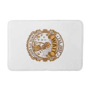 Ll Just Wait Until It Quiet Pumpkin Skeleton Hallo Bath Mat