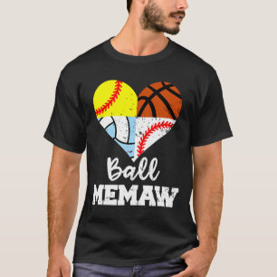 Ll Memaw Sell Softll Sketll Volleyll Player T-Shirt