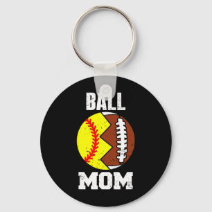 Ll Mom Funny Footll Softll Player Mom  Key Ring