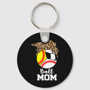 Ll Mom Funny Sell Softll Soccer Leopard Mom Key Ring