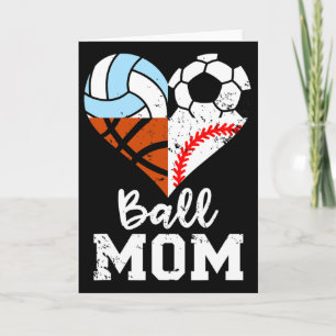Ll Mom Funny Soccer Sell Volleyll Sketll Heart Card