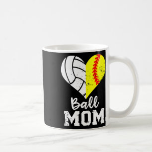 Ll Mom Heart Funny Softll Volleyll Mom Coffee Mug