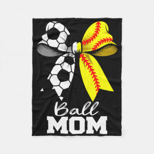 Ll Mom Soccer Softll Mom Coquette Bow Funny Game D Fleece Blanket