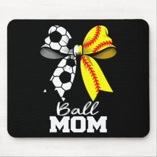 Ll Mom Soccer Softll Mom Coquette Bow Funny Game D Mouse Pad
