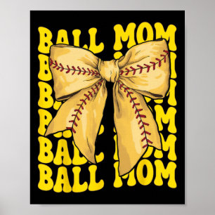 Ll Mom Softll Mom Mama Mother's Day Coquette Bow Poster