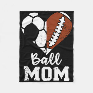 Ll Mum Heart Funny Footll Soccer Mum Fleece Blanket