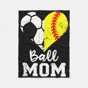 Ll Mum Heart Funny Softll Soccer Mum  Fleece Blanket