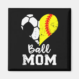 Ll Mum Heart Funny Softll Soccer Mum  Magnet