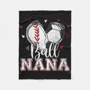 Ll Nana Sell Soccer Heart Nana Of Both Mothers Day Fleece Blanket