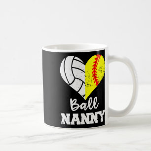 Ll Nanny Heart Funny Softll Volleyll Nanny Coffee Mug
