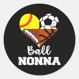 Ll Nonna Soccer Footll Softll Sketll Player Nonna Classic Round Sticker