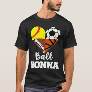 Ll Nonna Soccer Footll Softll Sketll Player Nonna T-Shirt