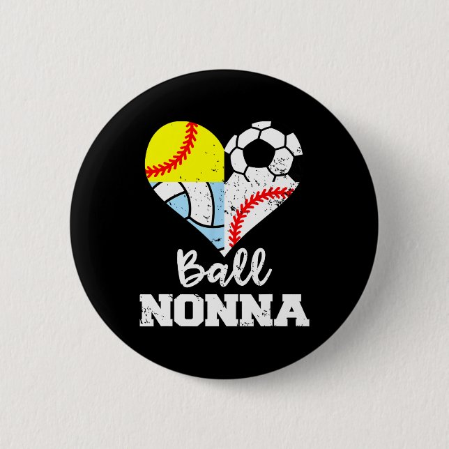 Ll Nonna Soccer Sell Softll Volleyll Player Nonna  6 Cm Round Badge (Front)