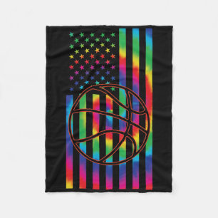 Ll Of Sketll Tie Dye American Flag Sketll Sport Fo Fleece Blanket