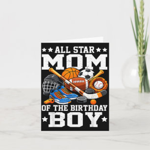 ll Star Mum of The Birthday Boy Basketball Soccer Card