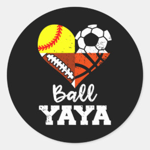 Ll Yaya Soccer Footll Softll Sketll Player Yaya T Classic Round Sticker