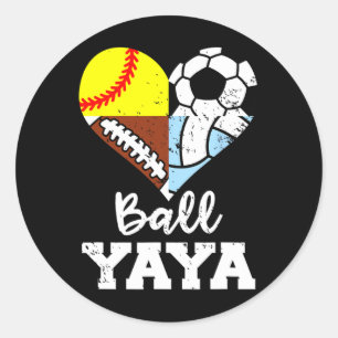 Ll Yaya Soccer Footll Softll Volleyll Player Yaya Classic Round Sticker