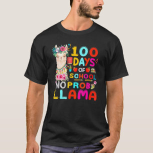 Llama 100 Days Of School Teacher Student 100th Day T-Shirt