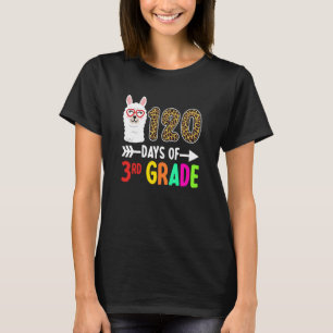 Llama 120 Days Of 3rd Grade 120th Day Of School Le T-Shirt