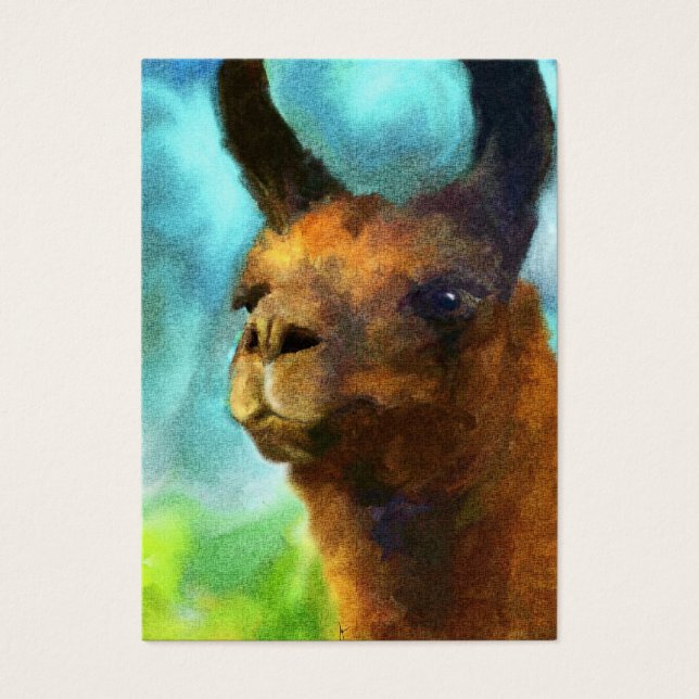 Llama ACEO Art Trading Cards (Front)