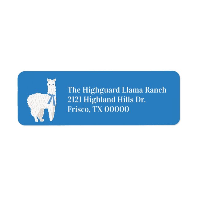 Llama Address Label Return Address Label (Front)