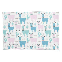 Llama Alapaca Animal Pattern Blue Pink Animals