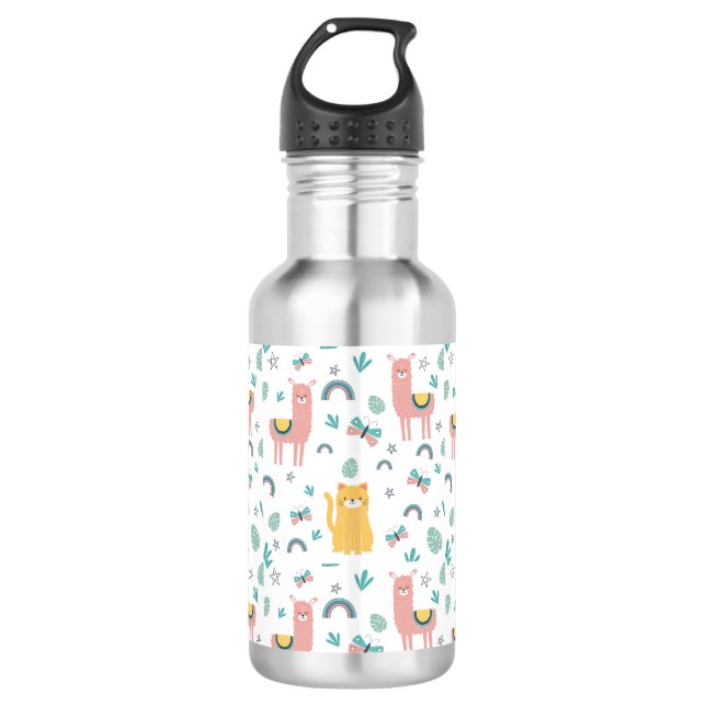 Llama Alapaca Cute Animals Boho Design 710 Ml Water Bottle (Front)