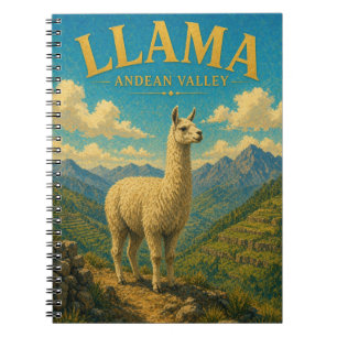 Llama Alpaca Andean Valley Watercolor GeoSaga Notebook
