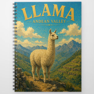 Llama Alpaca Andean Valley Watercolor GeoSaga Notebook