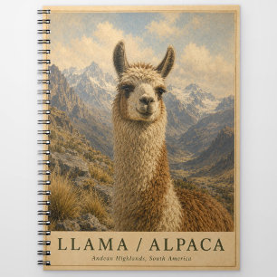Llama Alpaca Andes VINTAGE Notebook