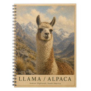 Llama Alpaca Andes VINTAGE Notebook