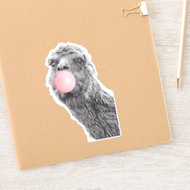 Llama Alpaca Blowing Bubble Gum Cute (Notebook)