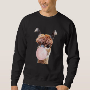 Llama Alpaca Bubble Gum Animal Farmers Life Sweatshirt