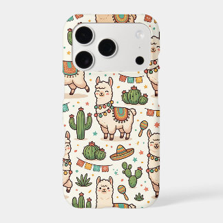 Llama & Alpaca Cactus Pattern iPhone 17 Case