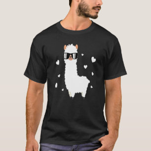 Llama Alpaca Hearts Animal Llama Farmer Alpaca T-Shirt