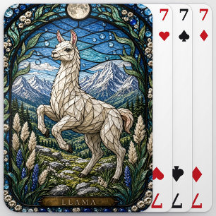 Llama / Alpaca High Plateau Illumina Stained Glass Playing Cards