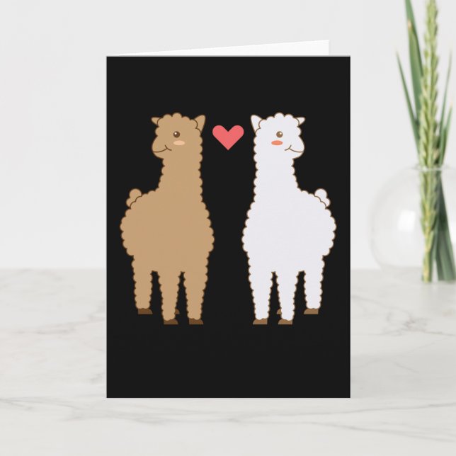 Llama Alpaca Llamas Alpacas Sweet Animal Design Card (Front)