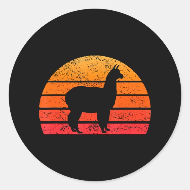 Llama Alpaca Lover Llama Classic Round Sticker (Front)