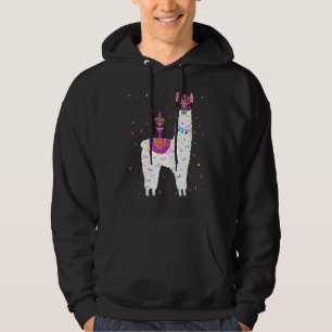 Llama Alpaca Mardi Gras Alpaca Fat Tuesday Party B Hoodie