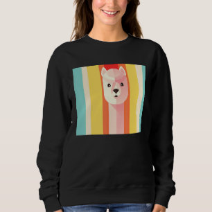 Llama Alpaca Retro Vintage 60s 70s Style Illustrat Sweatshirt