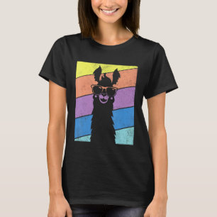 Llama Alpaca Silhouette Distressed Men Women T-Shirt