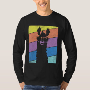 Llama Alpaca Silhouette Distressed Men Women T-Shirt