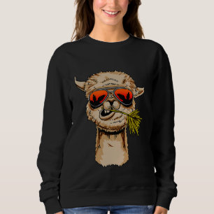 Llama Alpaca Sunglass Cool Lama Rama Animal Idea Sweatshirt