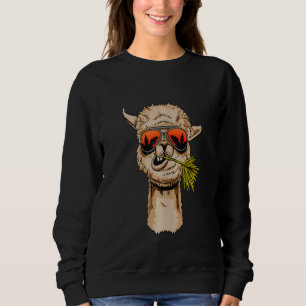Llama Alpaca Sunglass Cool Lama Rama Animal Idea Sweatshirt