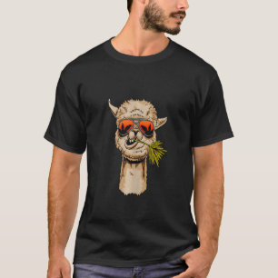 Llama Alpaca Sunglass Cool Lama Rama Animal Idea T-Shirt